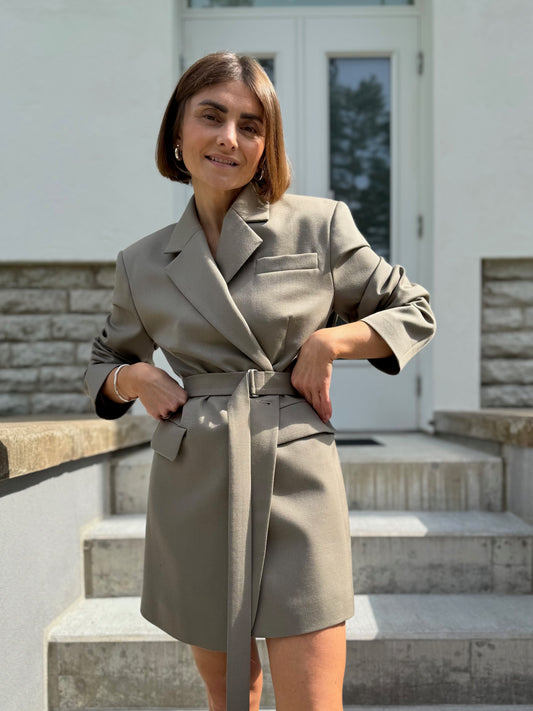 milan fine wool blazer-dress