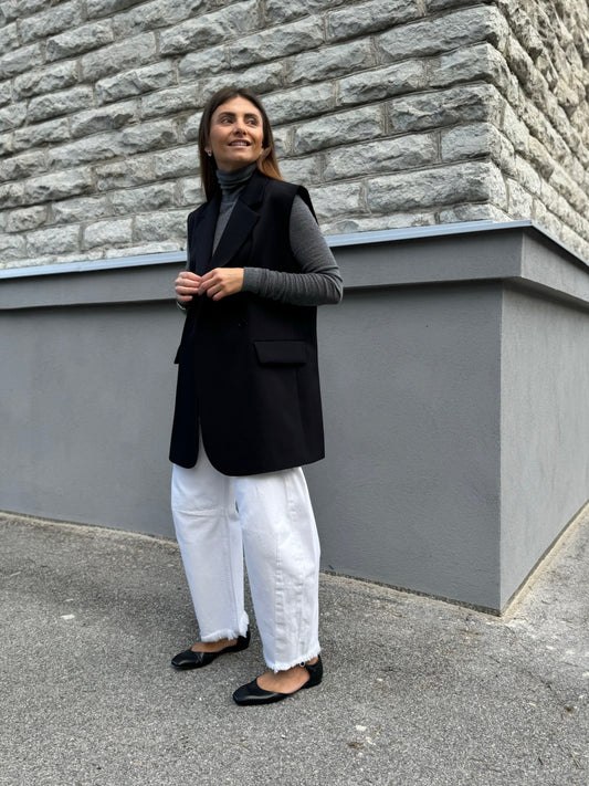 milan oversized fine wool waistcoat