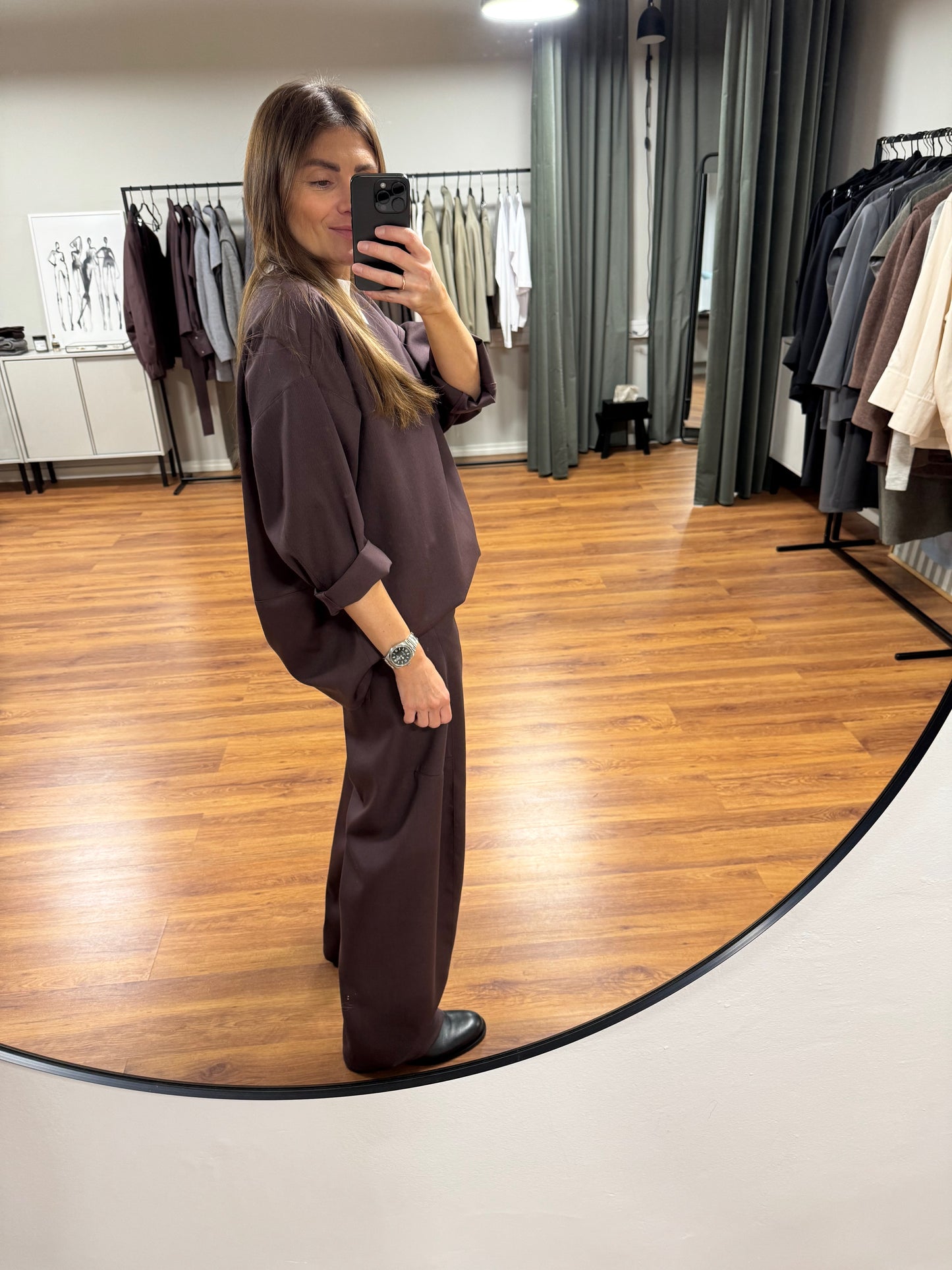 paris fine wool blouse (plum, l)