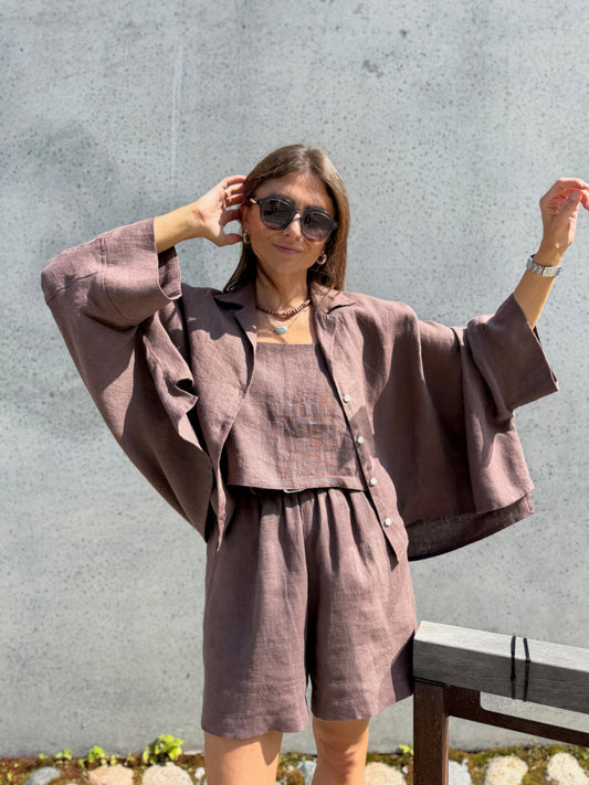 casablanca linen shorts (barolo, XS)