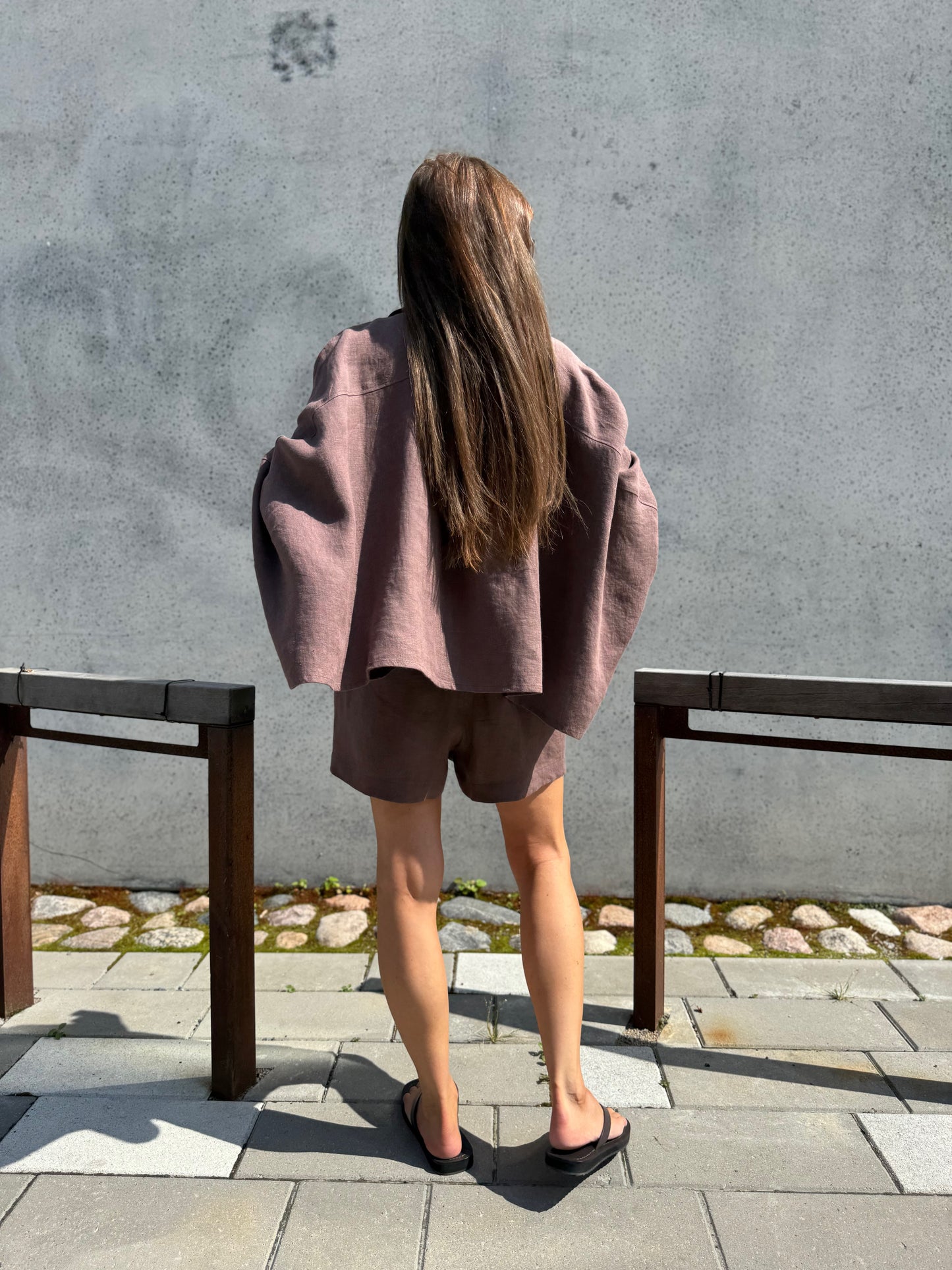 casablanca linen shorts (barolo, XS)