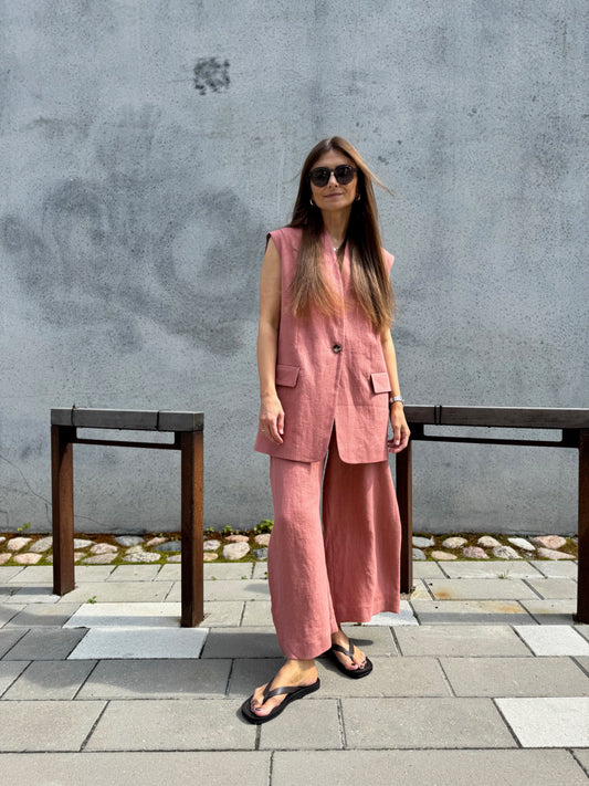 milan oversized linen waistcoat