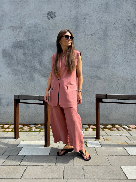 milan oversized linen waistcoat