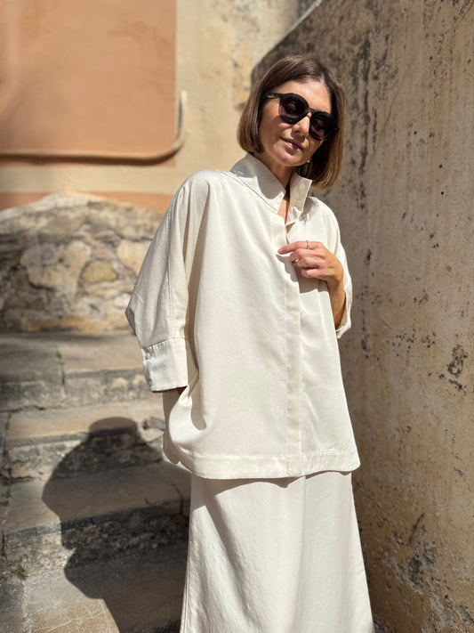 noto wide lyocell shirt