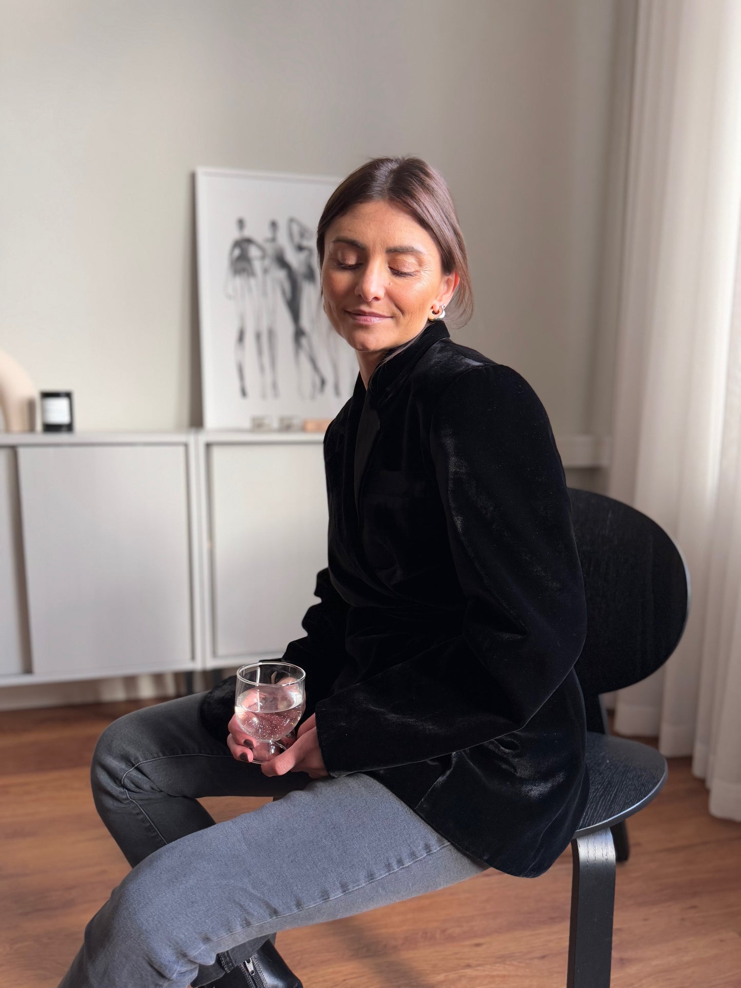 milan oversized silk velvet blazer