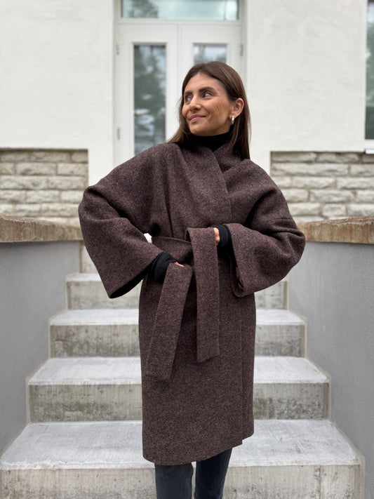 sapporo wool boucle coat