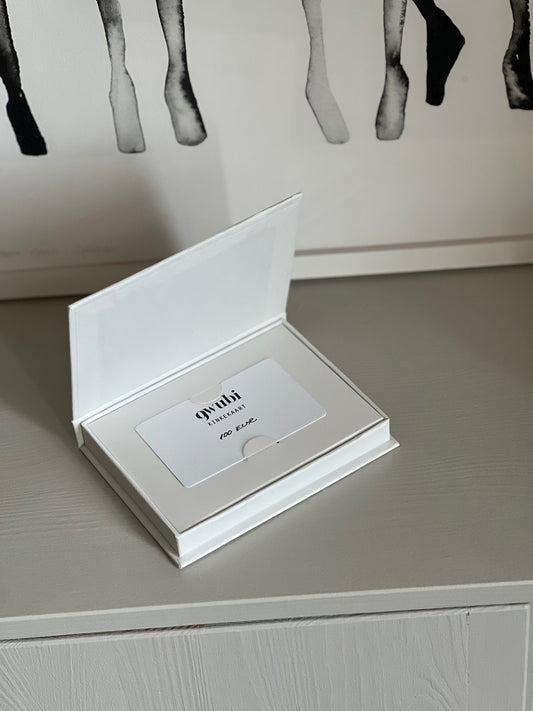 gwubi gift card in a gift box