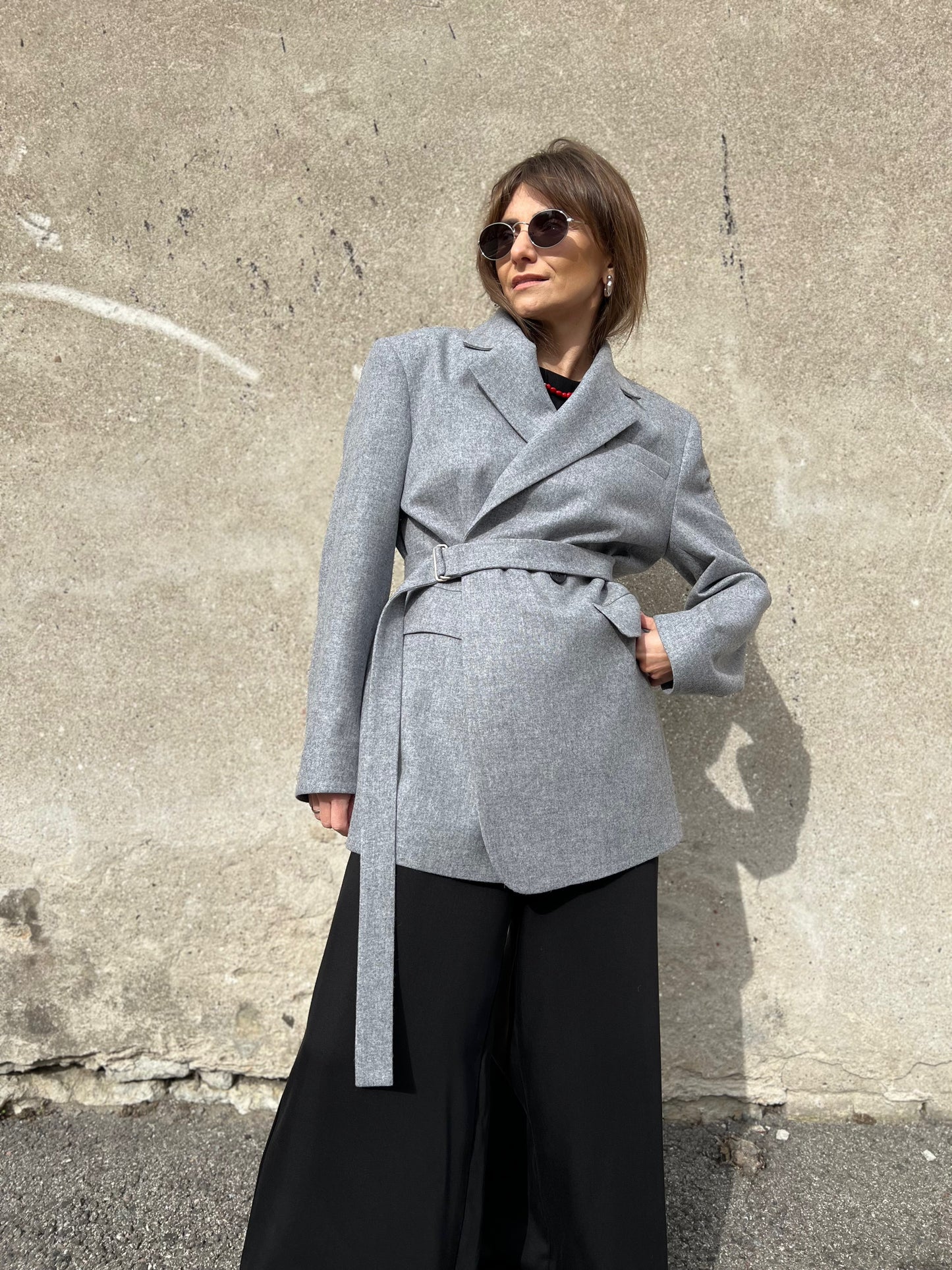 milan oversized wool blazer