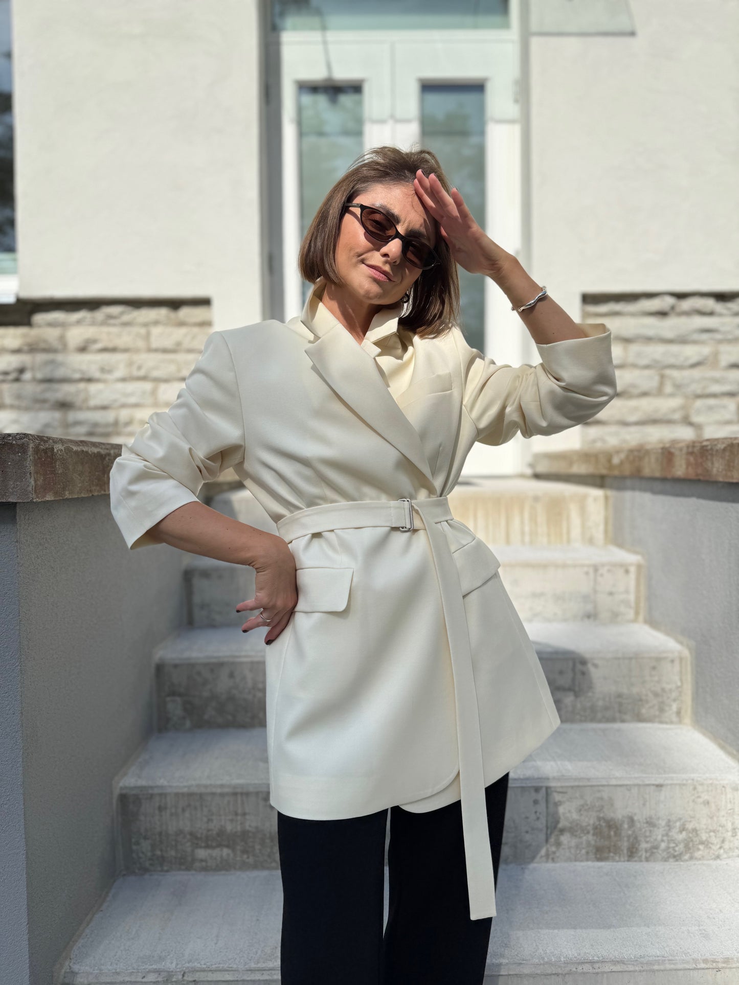 milan oversized fine wool blazer