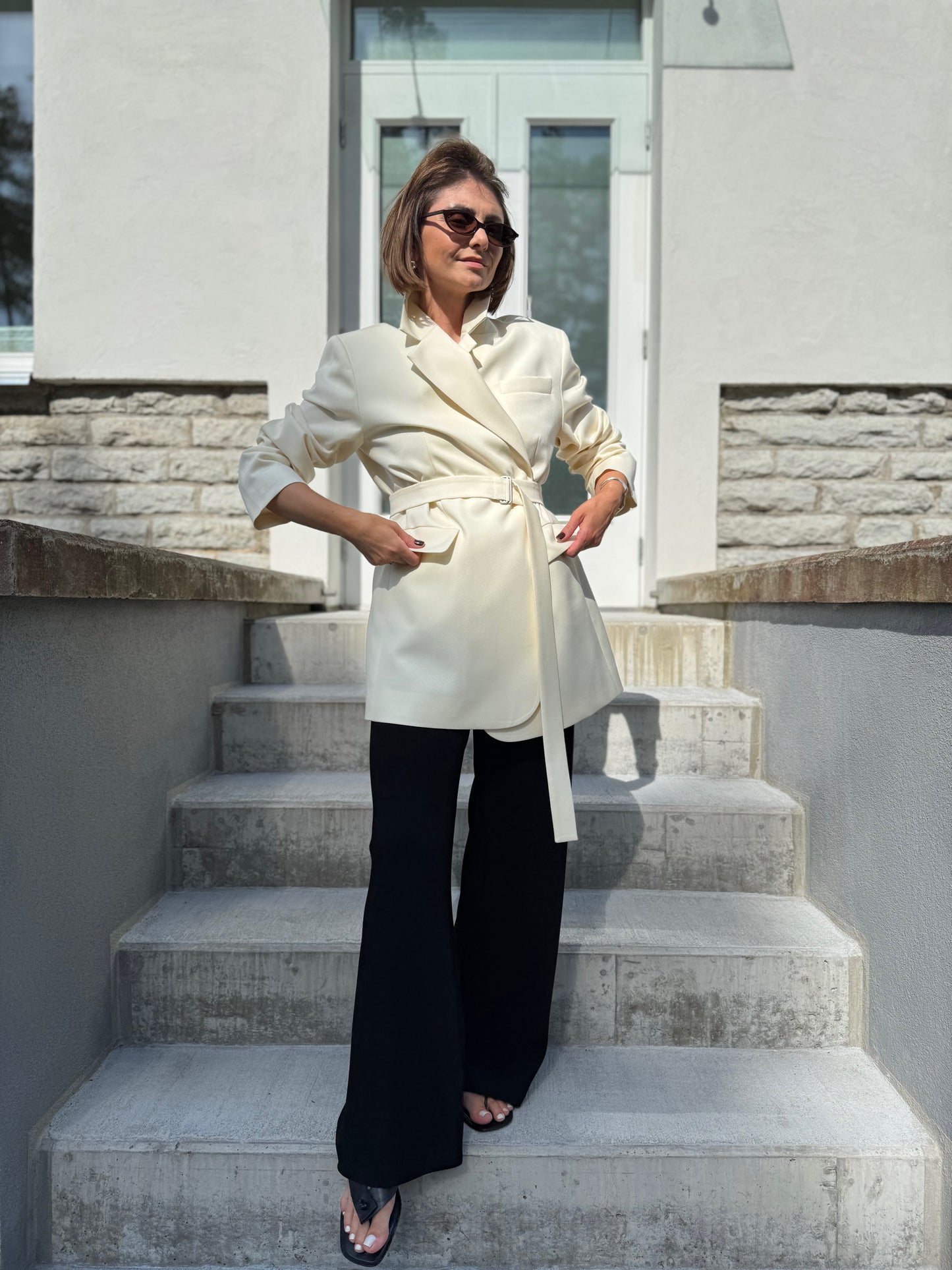 milan oversized fine wool blazer
