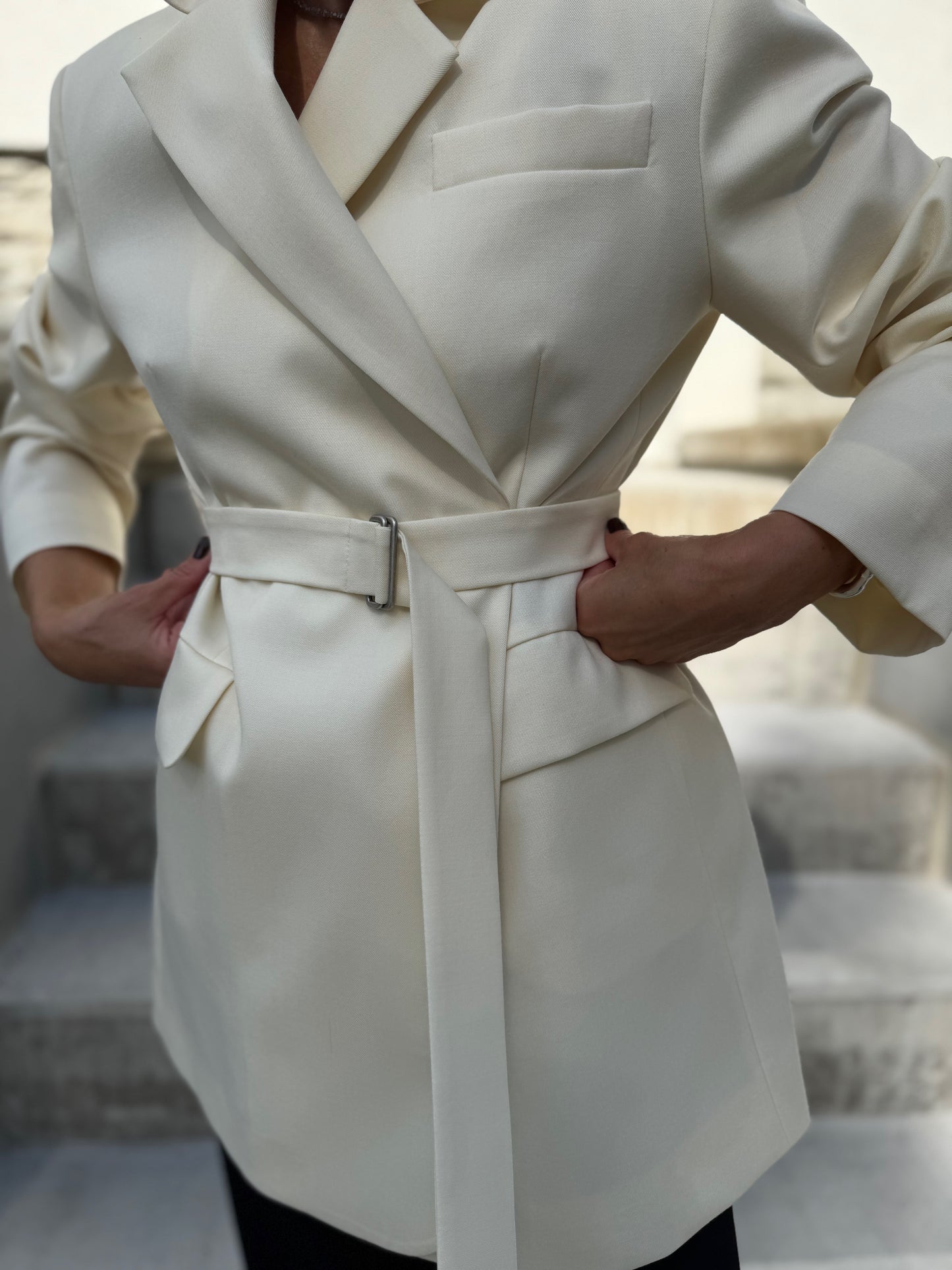 milan oversized fine wool blazer
