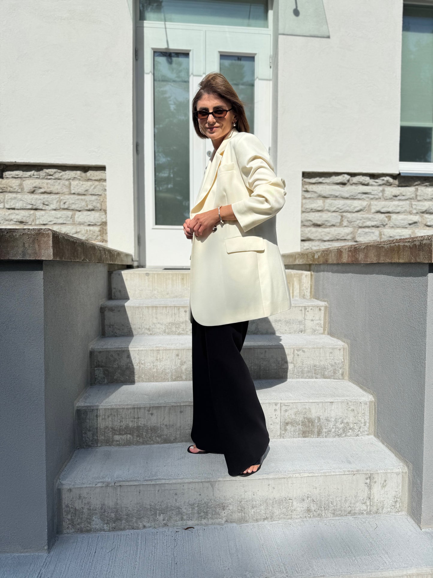 milan oversized fine wool blazer