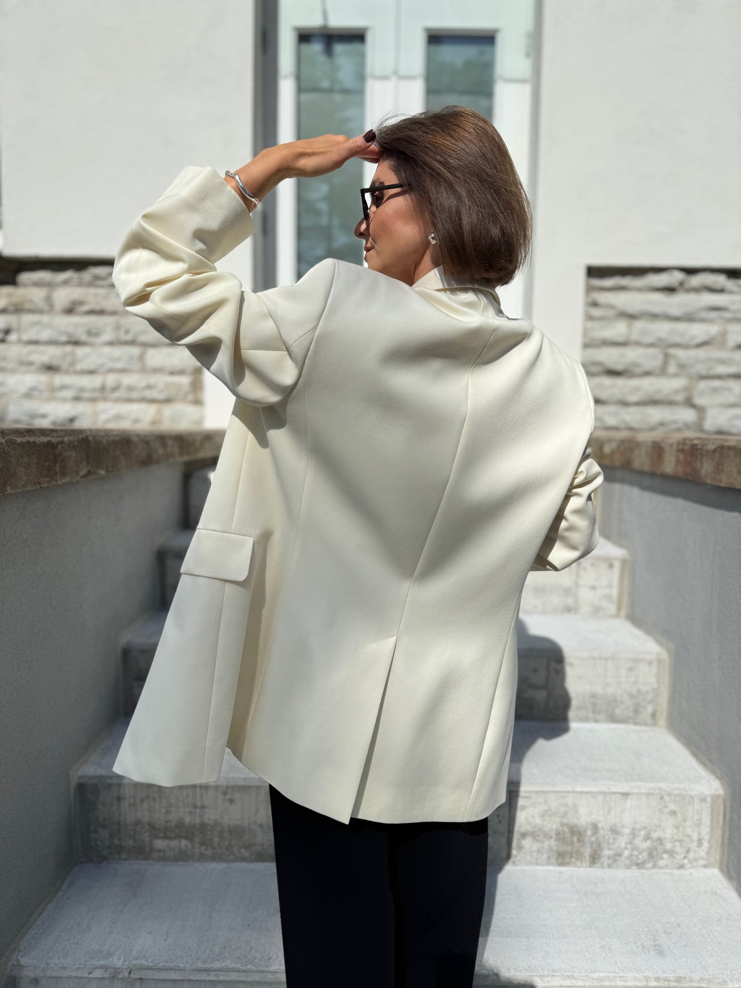 milan oversized fine wool blazer