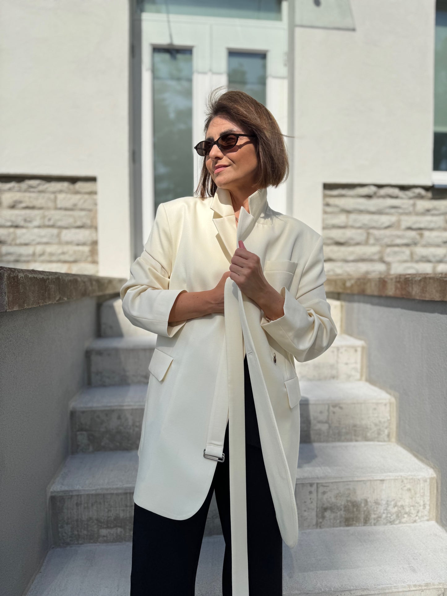 milan oversized fine wool blazer