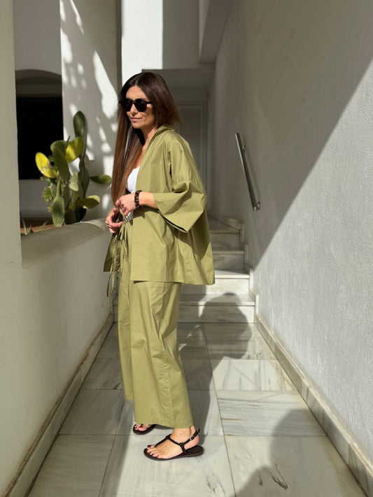 acapulco poplin trousers (olive, S)
