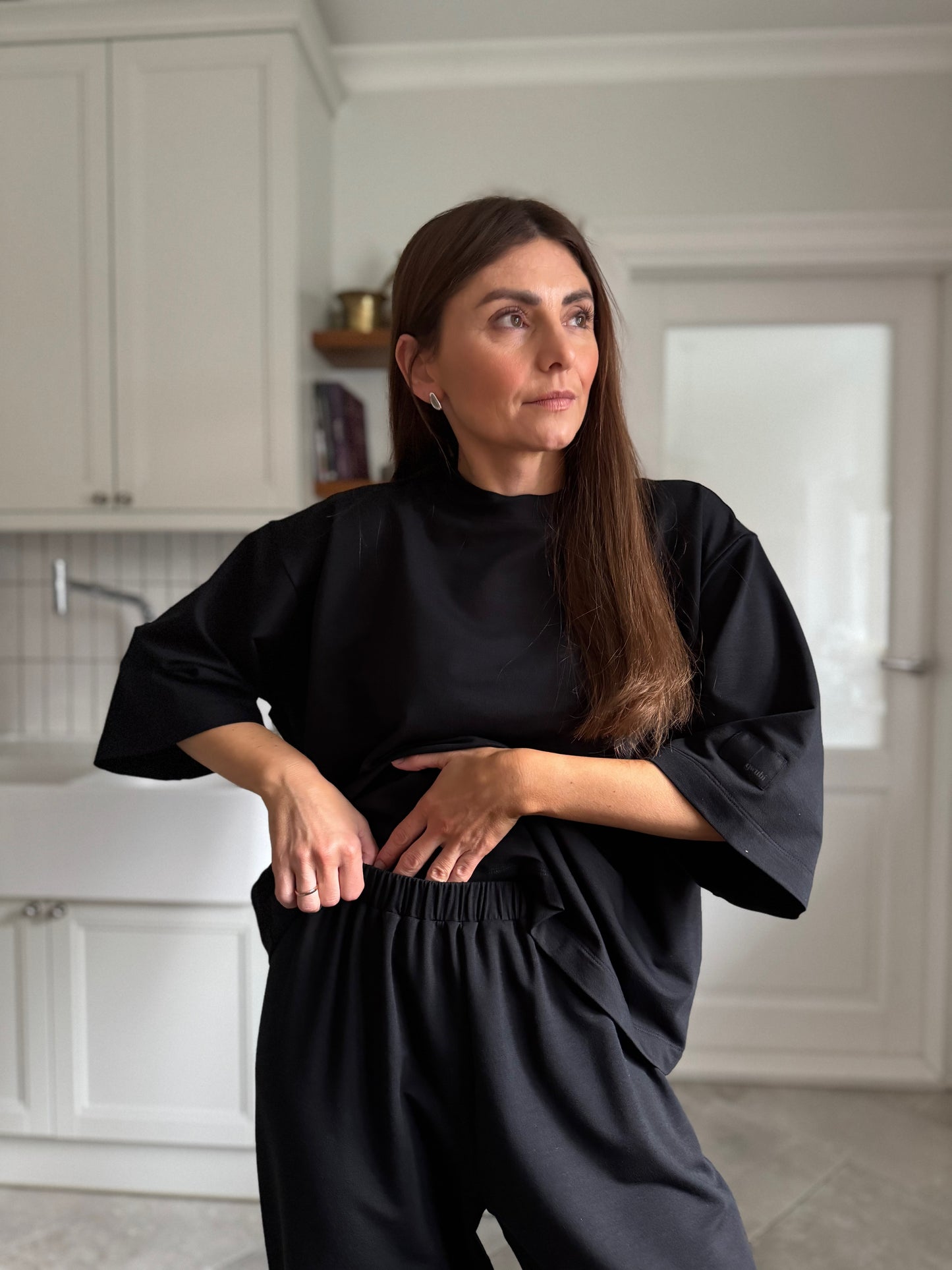 stockholm bamboo french terry t-shirt - black 2025