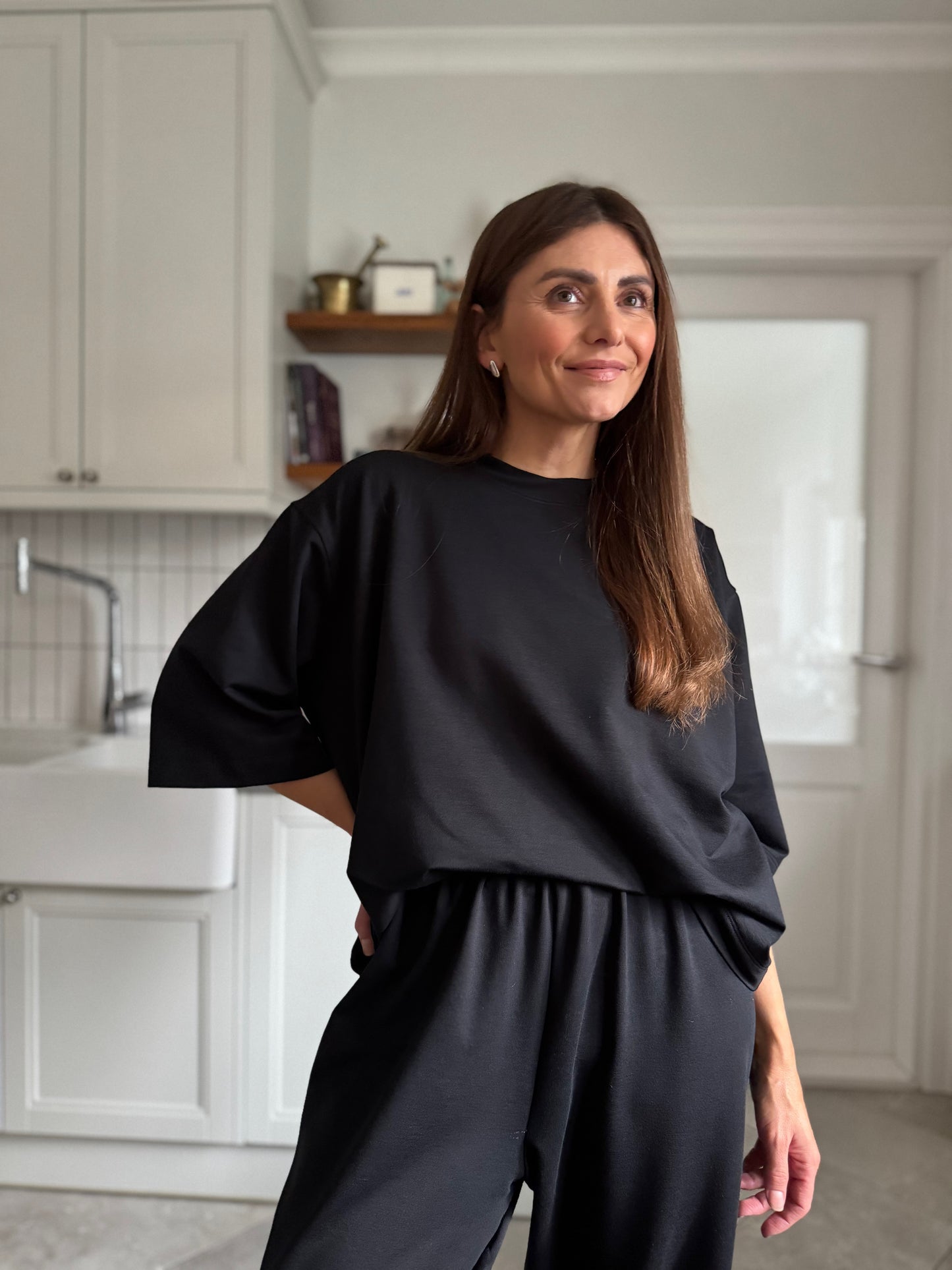 stockholm bamboo french terry t-shirt - black 2025