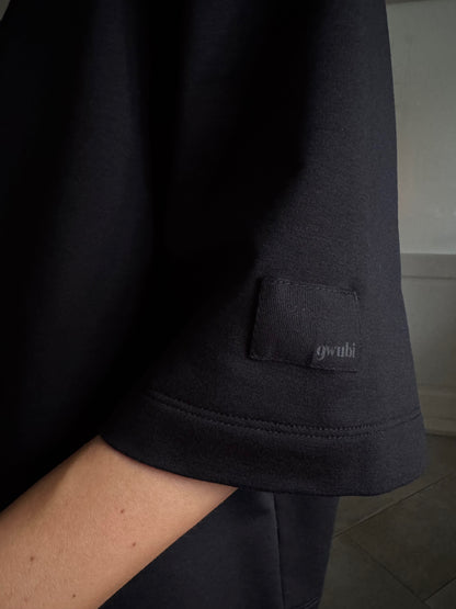 stockholm bamboo french terry t-shirt - black 2025