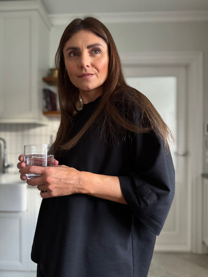 stockholm bamboo french terry t-shirt - black 2025