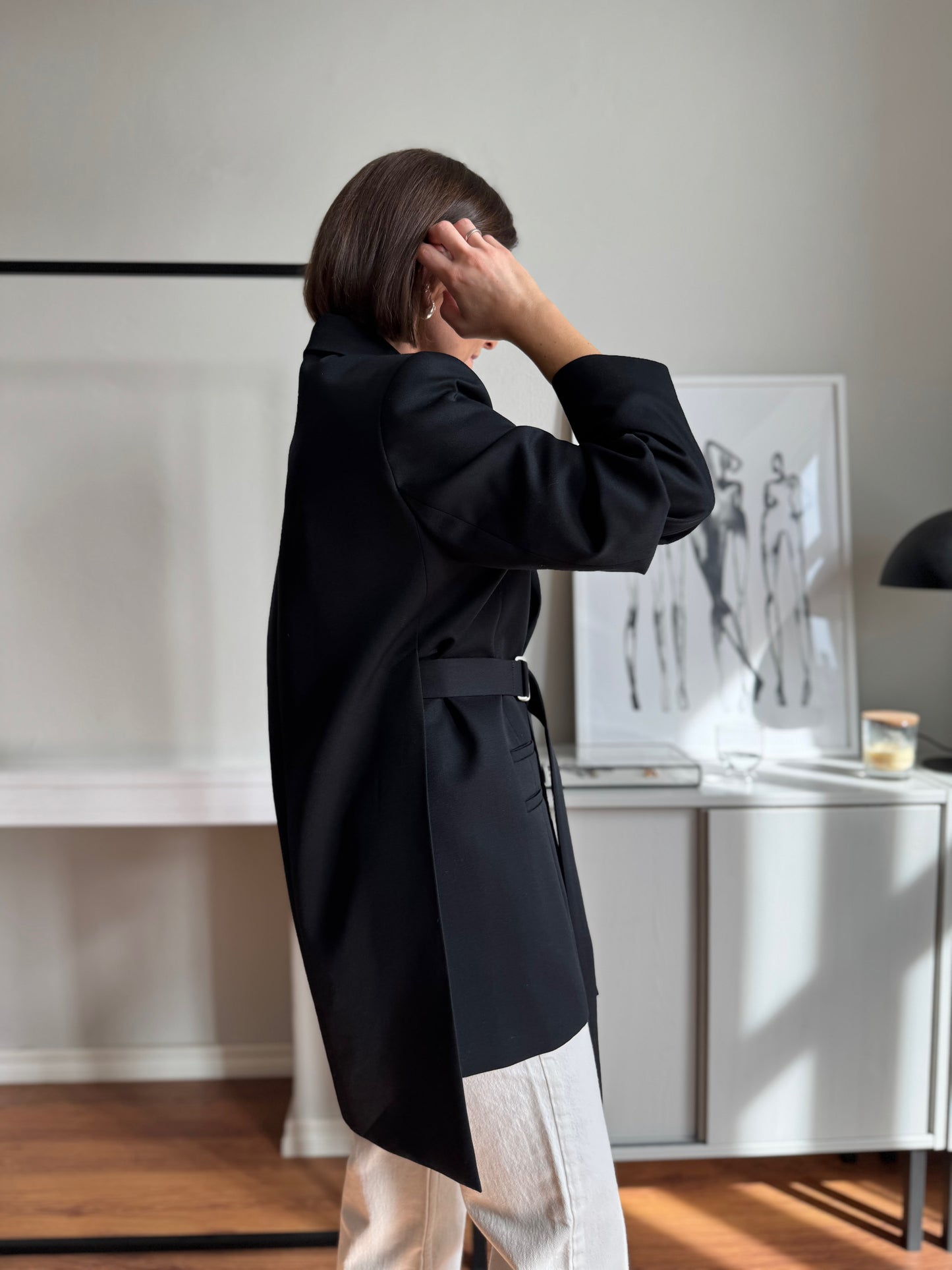 cava fine wool blazer with belt