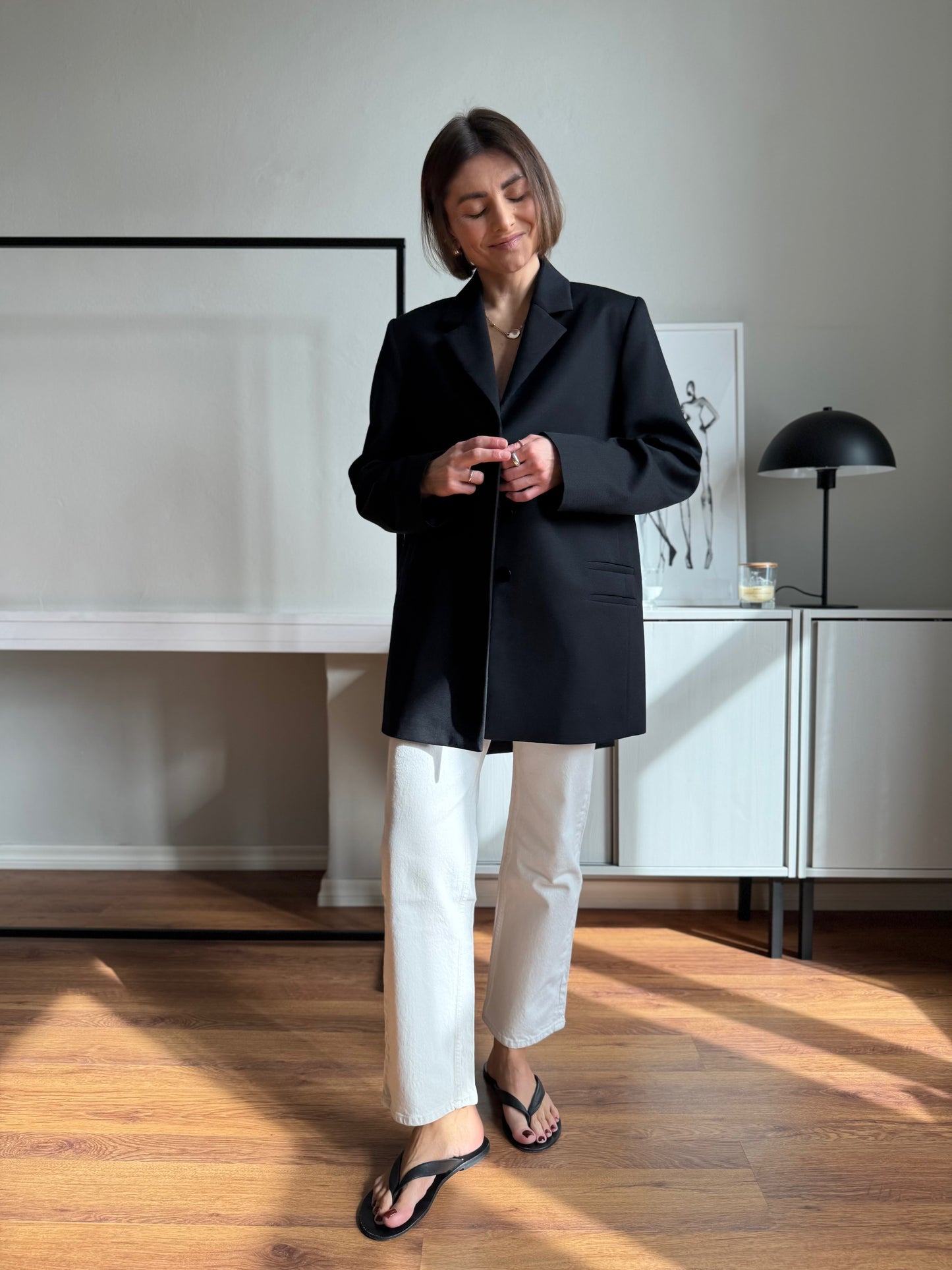 cava fine wool blazer with belt