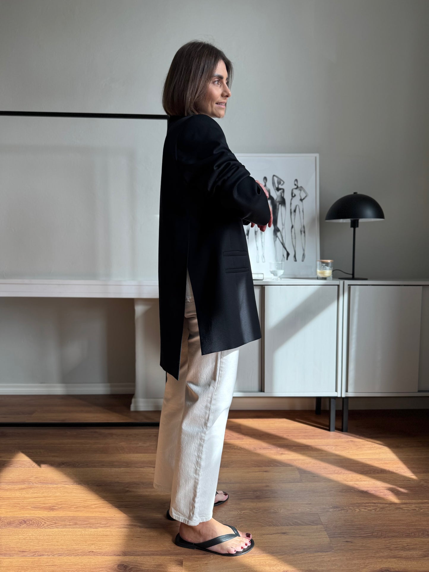 cava fine wool blazer with belt