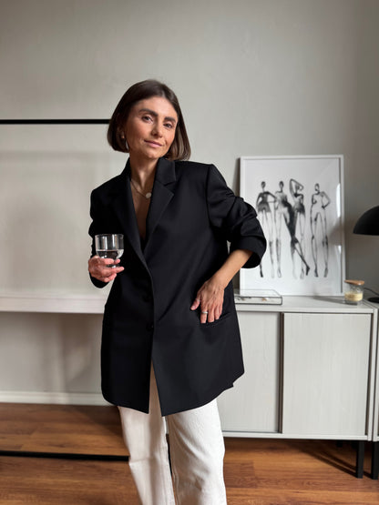 cava fine wool blazer with belt