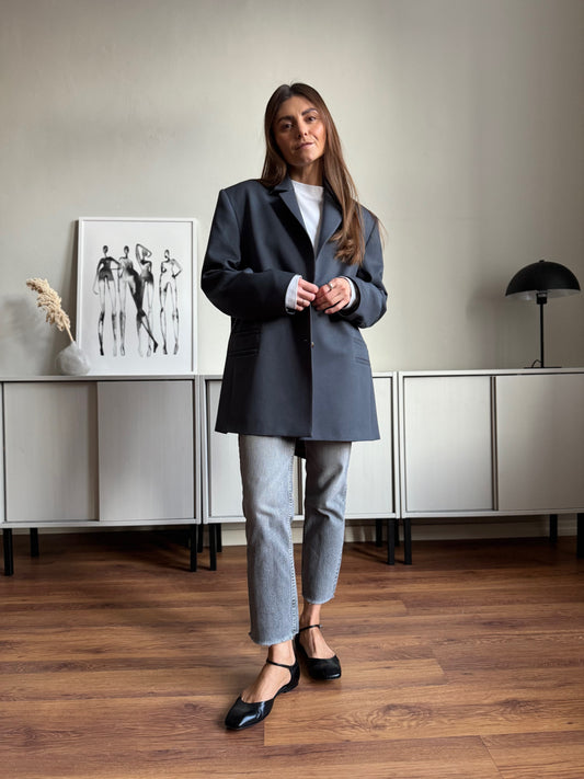 cava fine wool blazer with belt