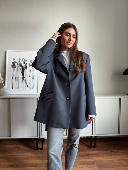 cava fine wool blazer with belt