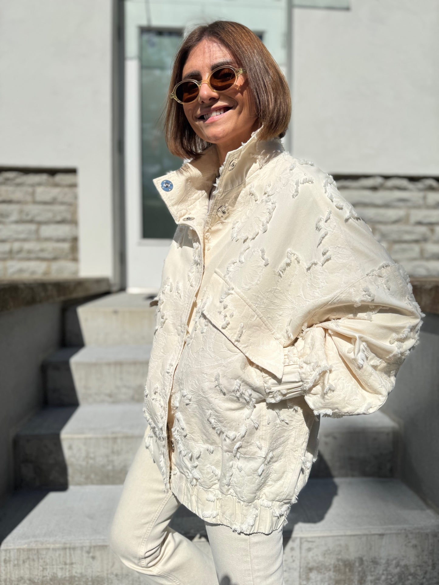 vigo cotton jacquard bomber