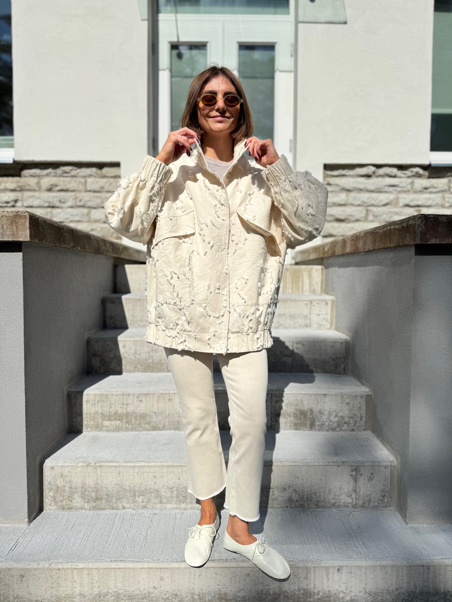 vigo cotton jacquard bomber