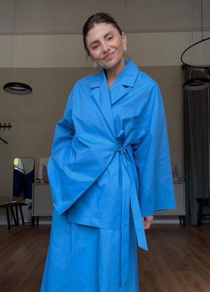siena poplin blouse (azure, s)