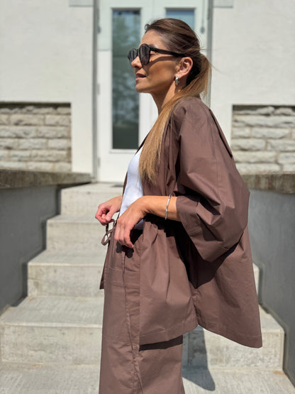 deia poplin open blouse