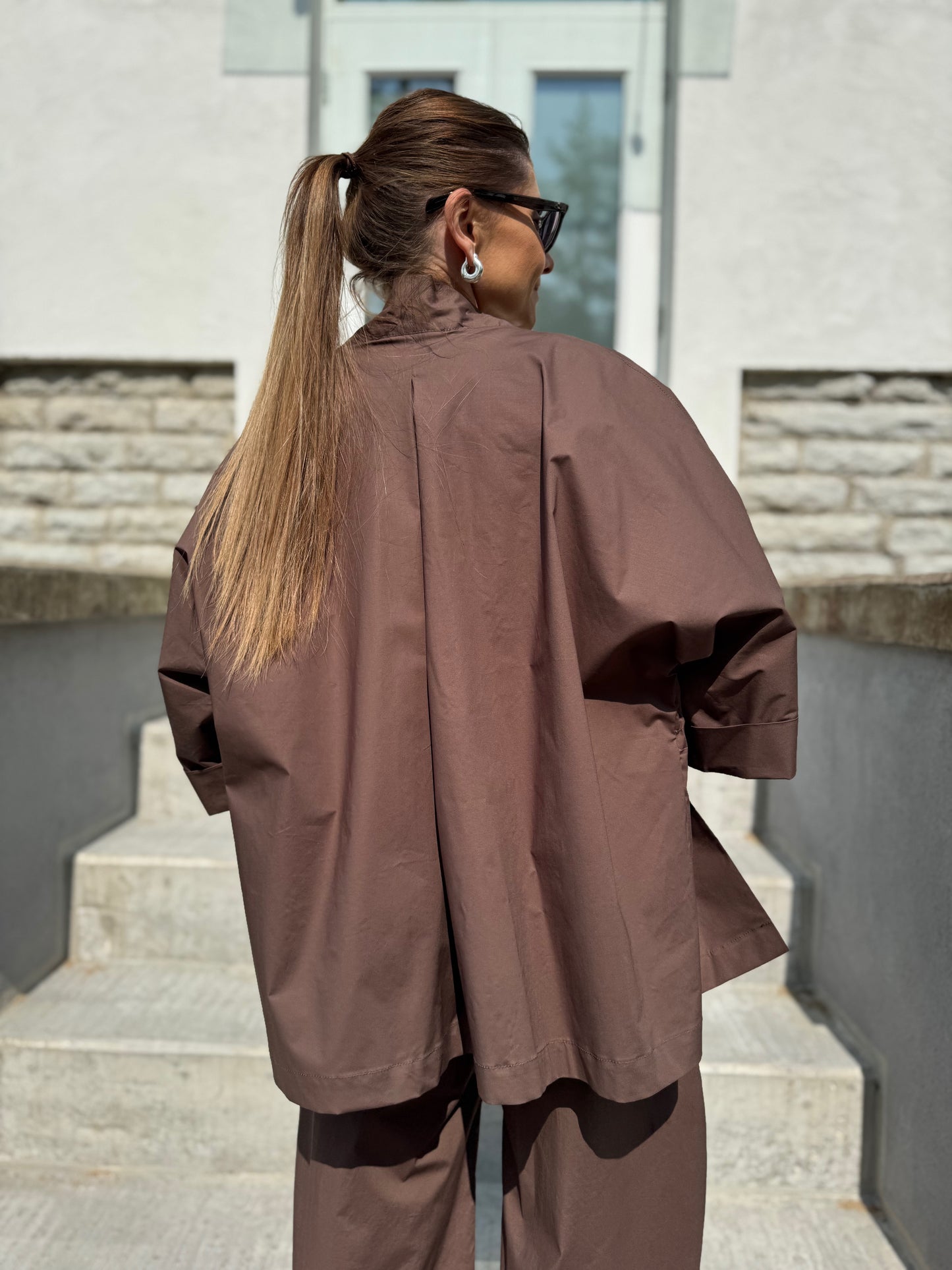 deia poplin open blouse