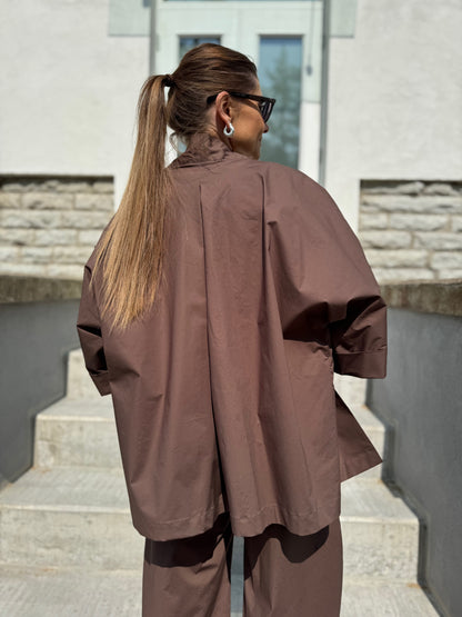 deia poplin open blouse