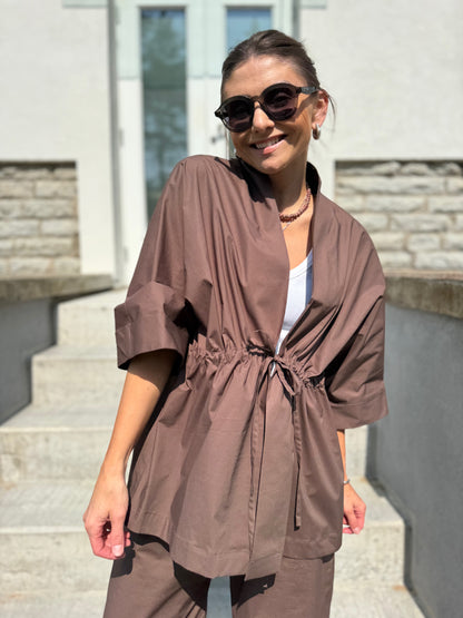 deia poplin open blouse