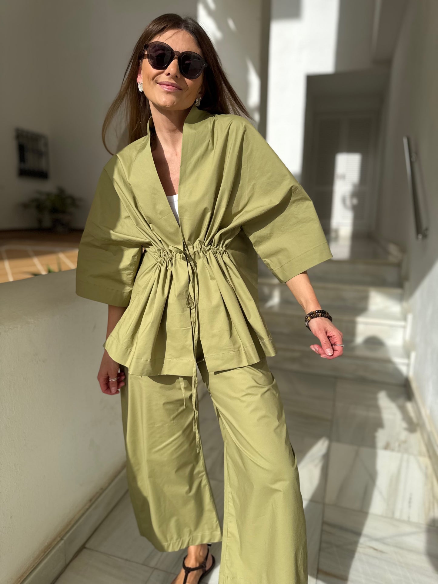 deia poplin open blouse