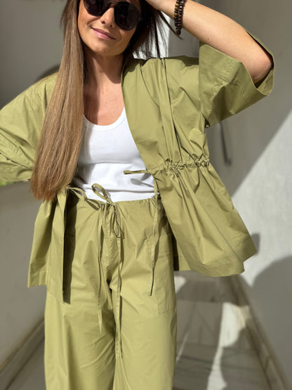 deia poplin open blouse