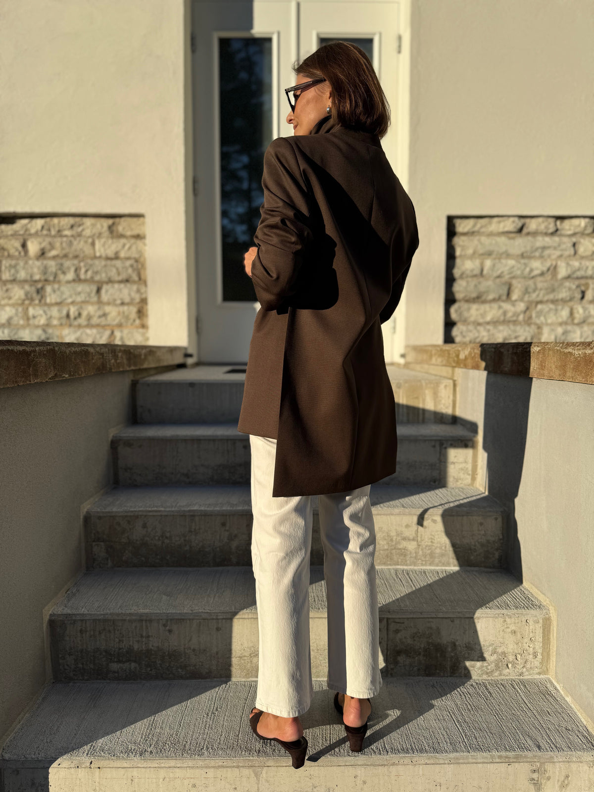 cava fine wool blazer with belt