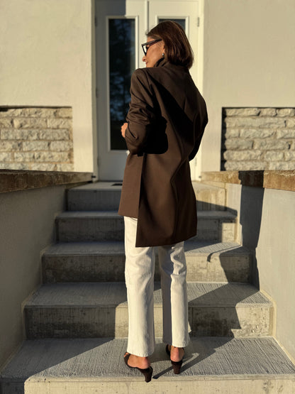 cava fine wool blazer with belt