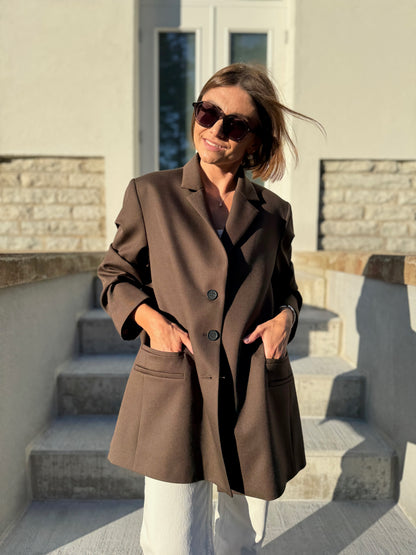 cava fine wool blazer with belt