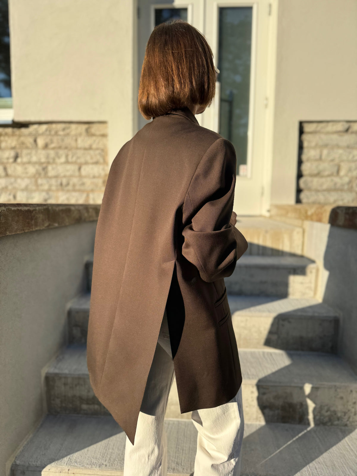 cava fine wool blazer with belt