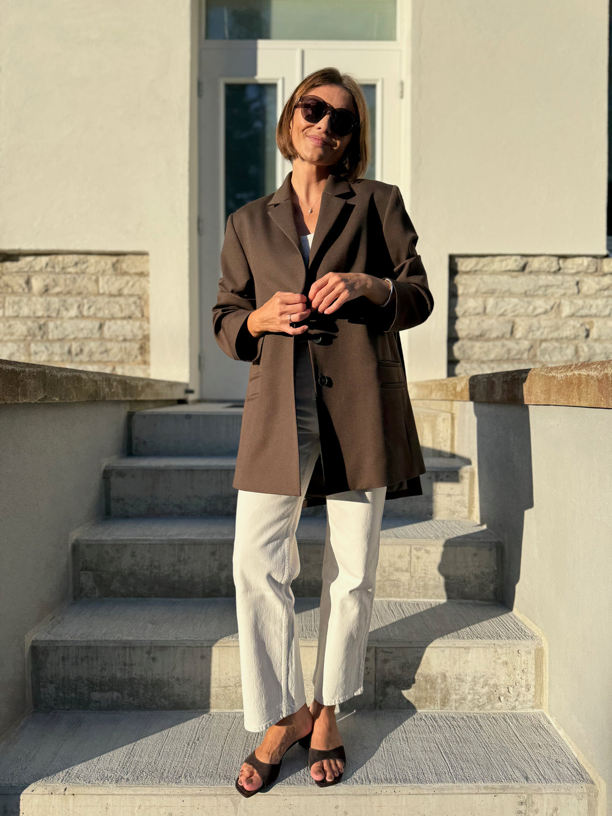 cava fine wool blazer with belt