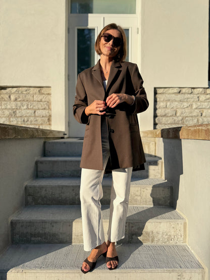 cava fine wool blazer with belt