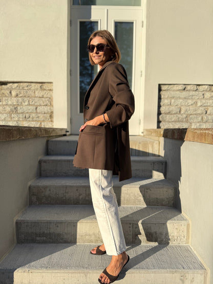 cava fine wool blazer with belt