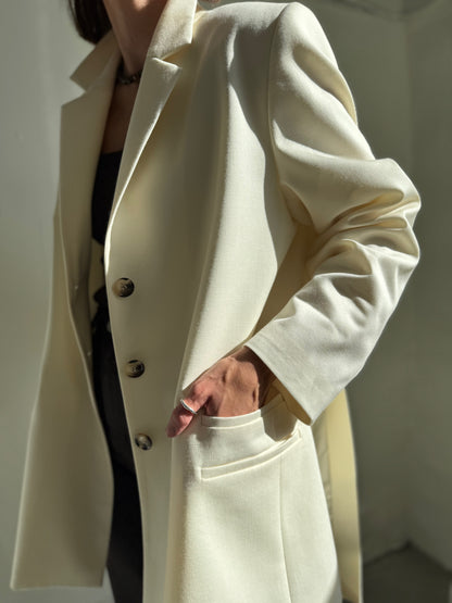 cava fine wool blazer with belt