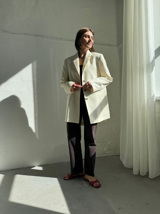 cava fine wool blazer with belt