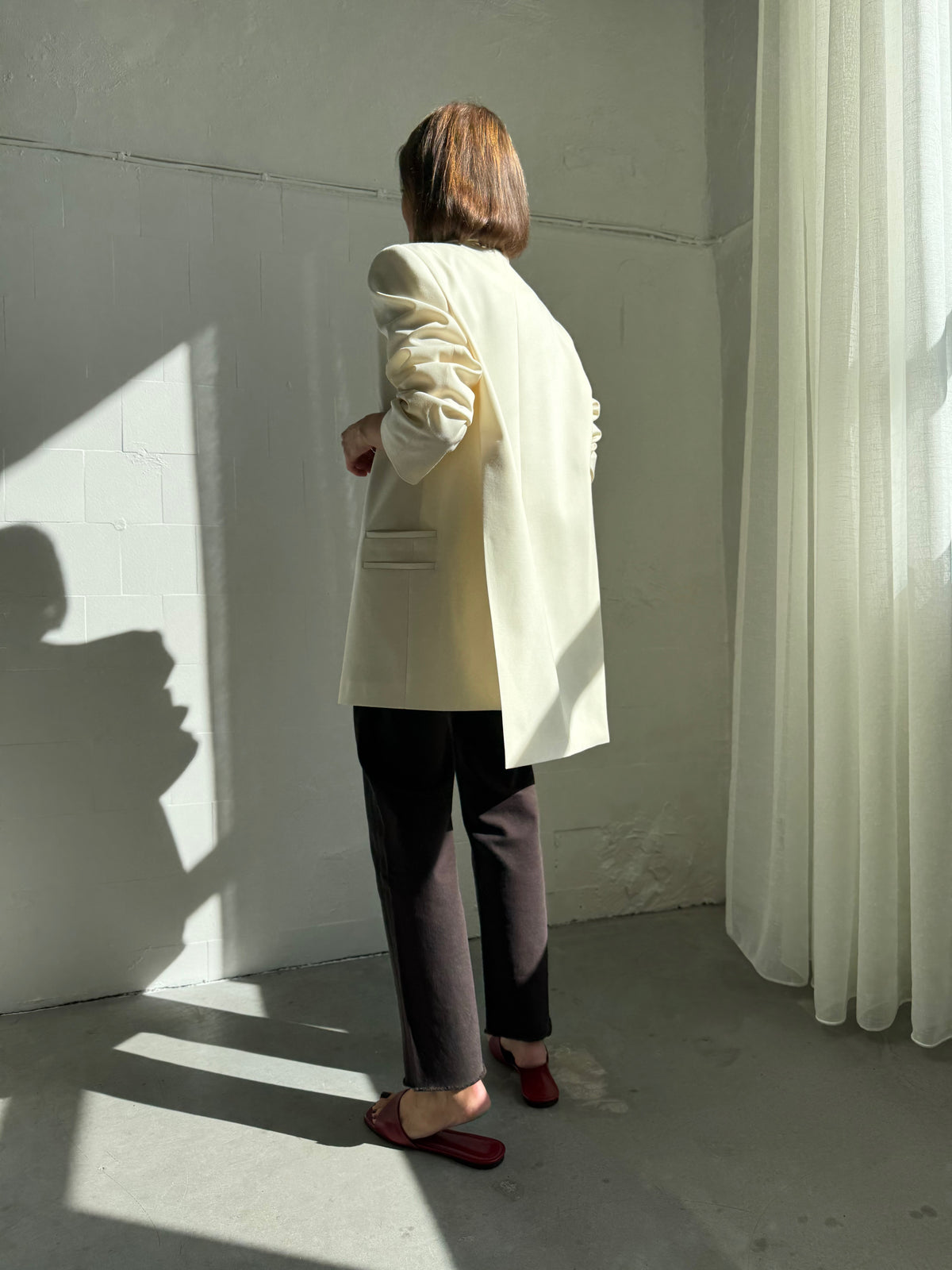 cava fine wool blazer with belt