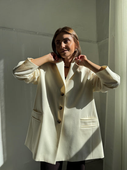 cava fine wool blazer with belt