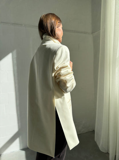 cava fine wool blazer with belt